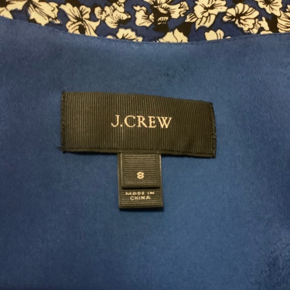 J.CREW SPAGHETTI STRAP BLUE & WHITE FLORAL MIDI DRESS/ Size 8 - Picture 4 of 10